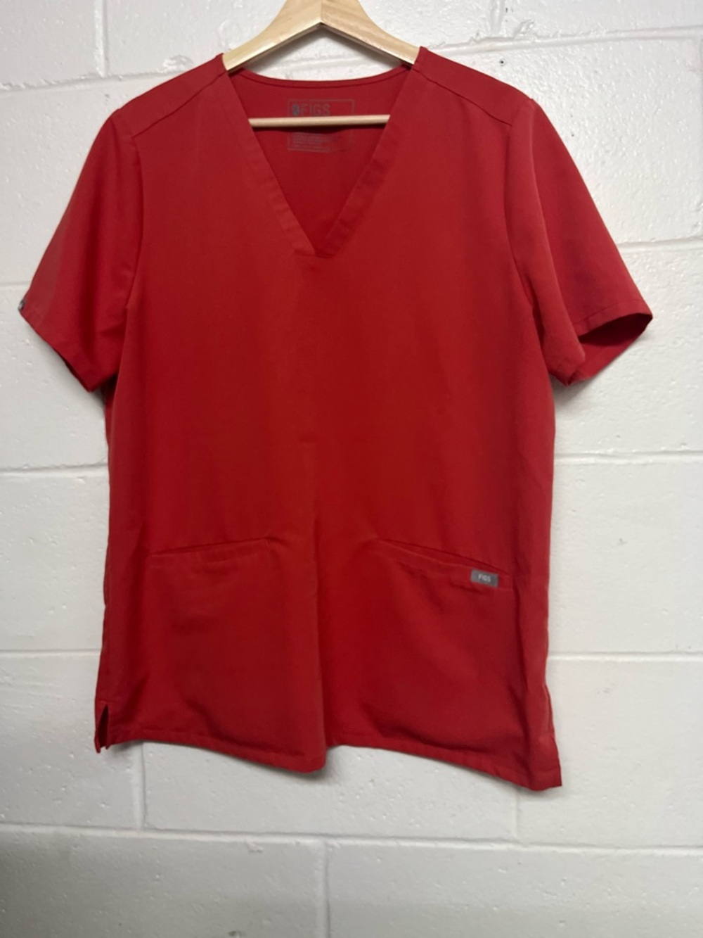 Figs Women's V-Neck Scrub Top in burnt orange